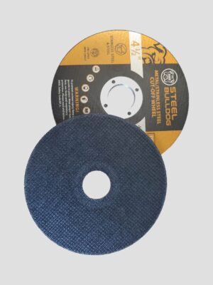 A Blue Grinding Disc Featuring a Prominent Yellow Center, Designed for Industrial or Workshop Use.